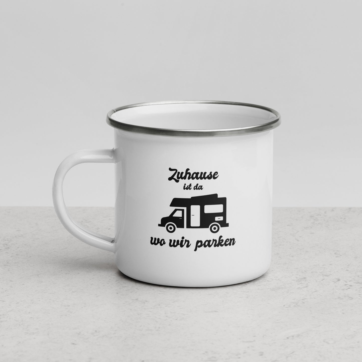 Zuhause ist wo - Emailletasse