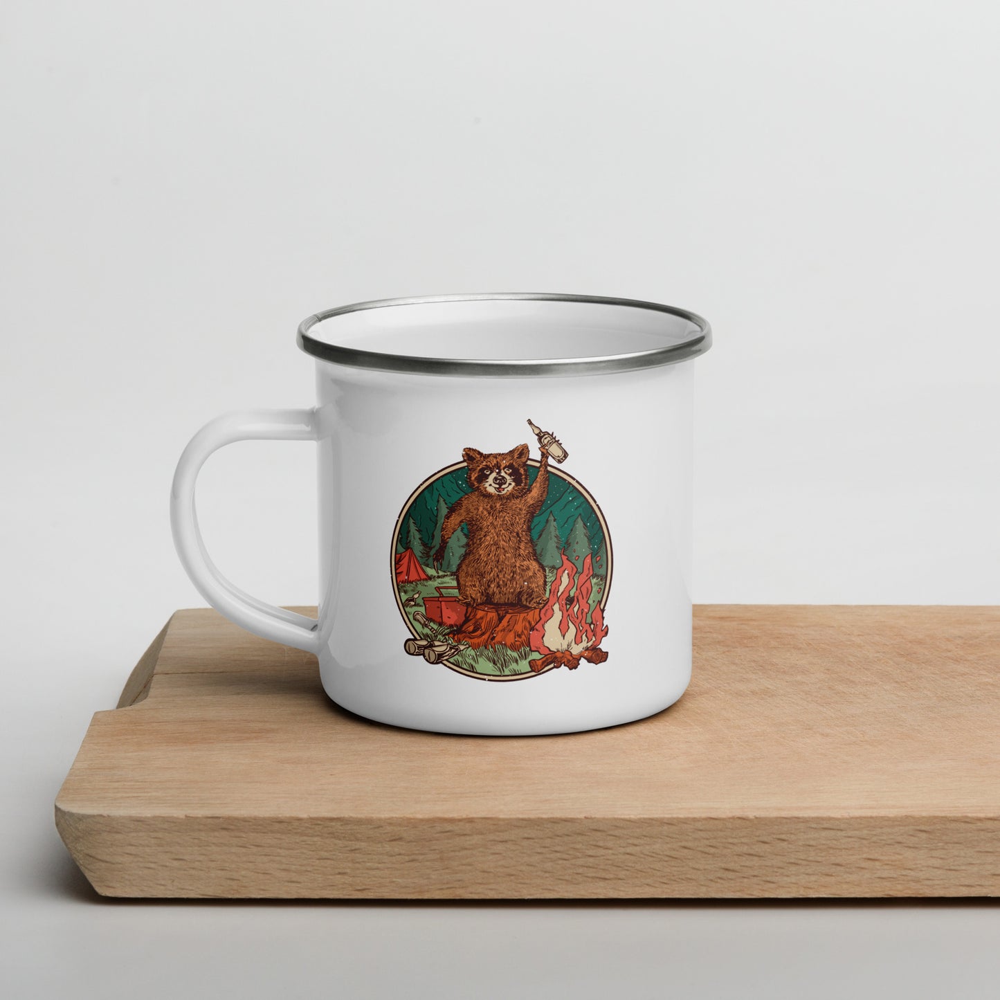 Camping Waschbär - Emailletasse