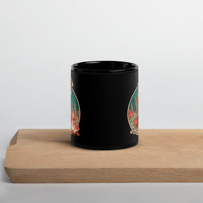 Camping Waschbär - Tasse schwarz