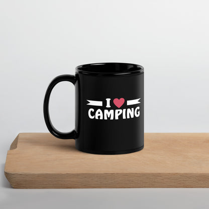 I love Camping - Tasse schwarz