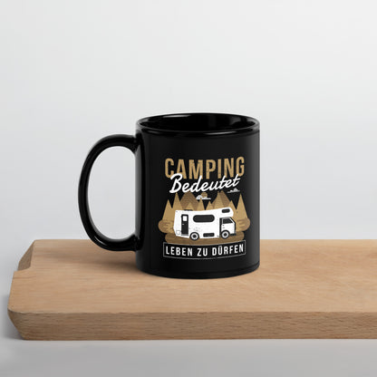 Campingleben - Tasse schwarz