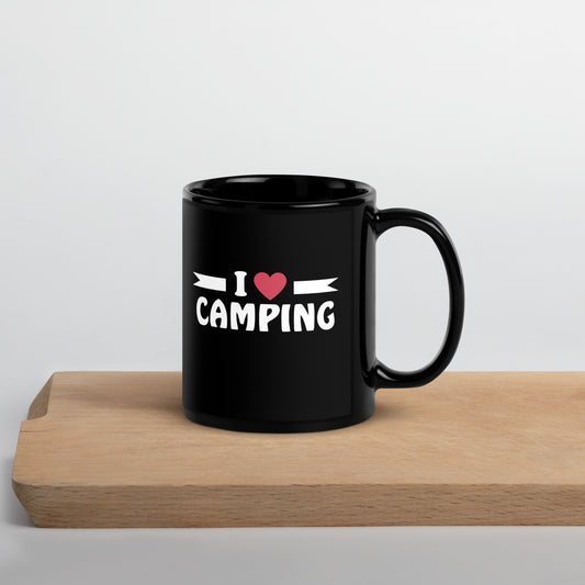 I love Camping - Tasse schwarz